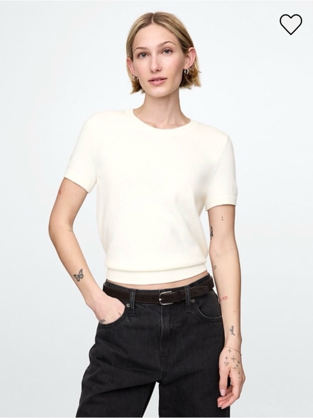 GAP Cream Short-Sleeve Knit Tee
